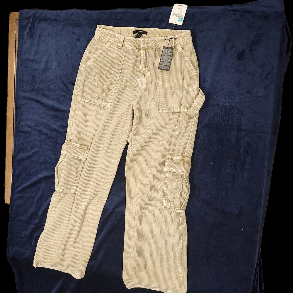 Tan Corduroy Cargo Pants